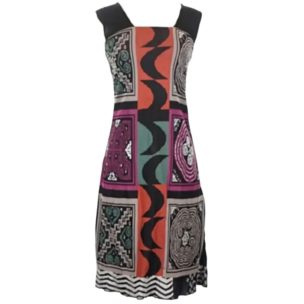 Etro Milano Archival Geometric Patchwork Knit Sheath Dress Size IT 40 US 4 Italy